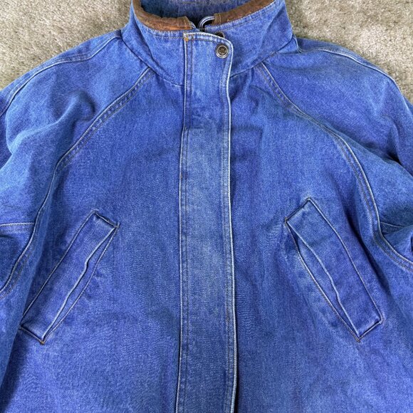 Vintage Forenza Jean Jacket Adults Large Parka Denim Retro Rockabilly Blue - Picture 3 of 11